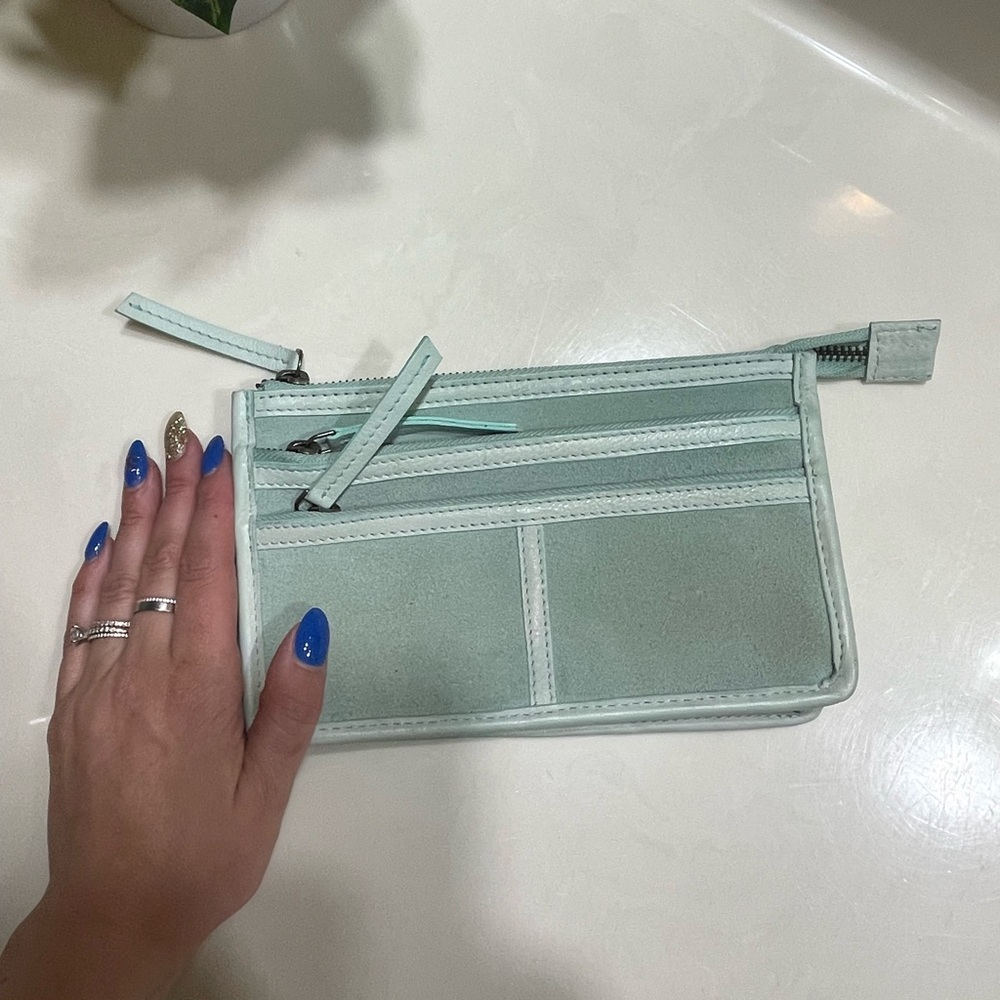 Free People Mint Green Zippered Wallet